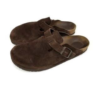 Birkenstock Boston Brown Suede Clog 9